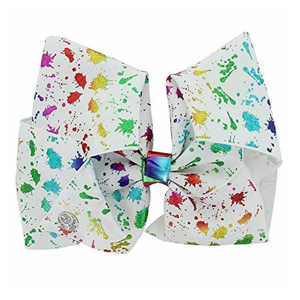 JoJo Siwa Large Cheer Hairbow Paint Splatter White